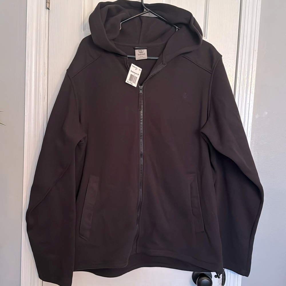 Timberland hooded black zip up jacket NWT XL